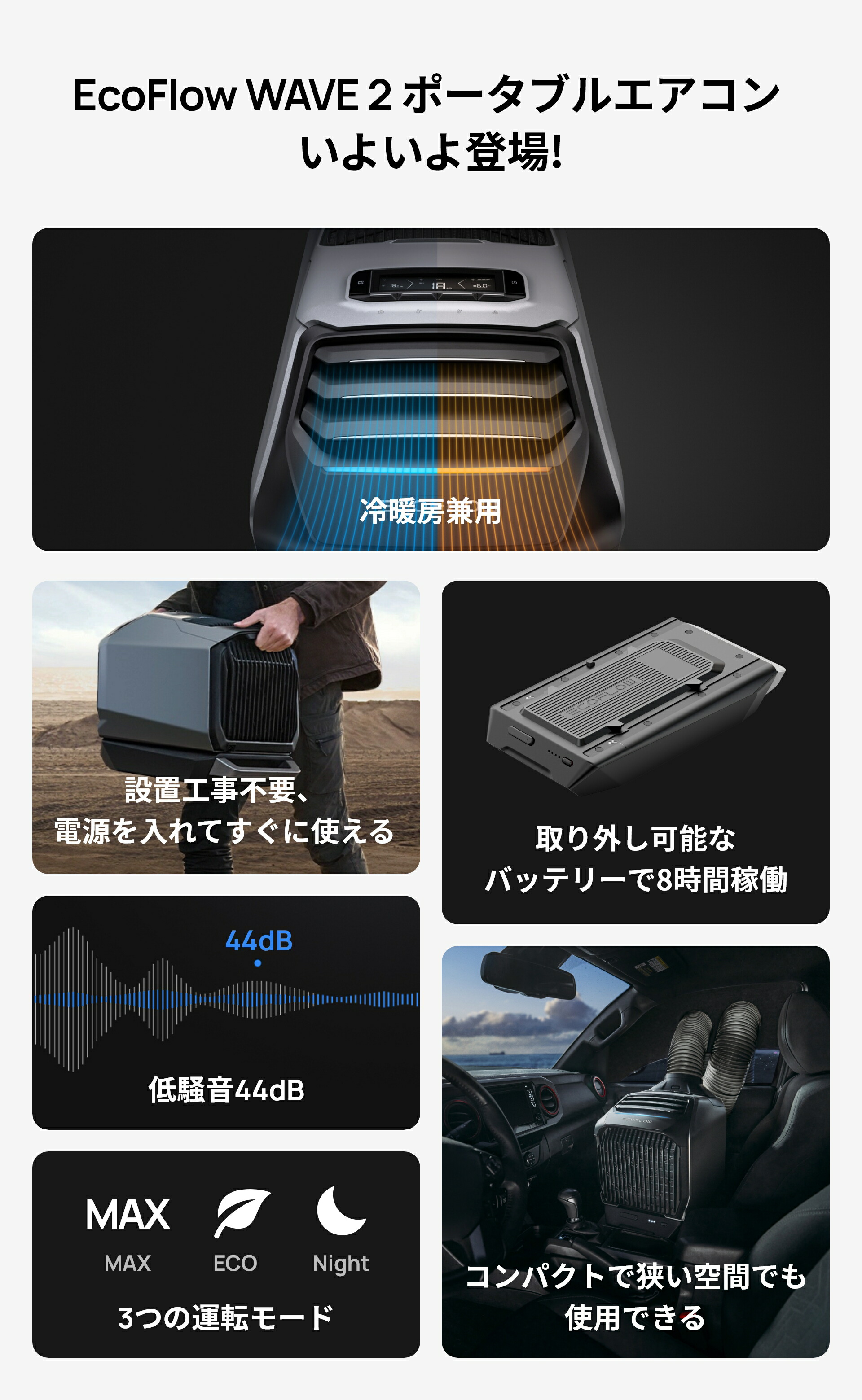 卸し売り購入 ECOFLOW ポータブルクーラー 2 WAVE ポータブルエアコン EcoFlow アクセサリー