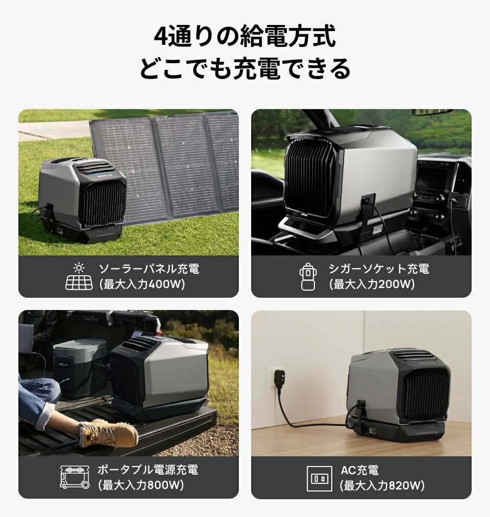 ECOFLOW ポータブルエアコン WAVE 2 ポータブルクーラー 冷風機 冷暖房