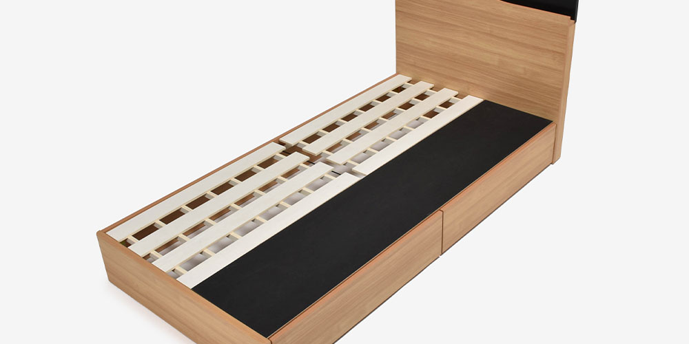大塚家具 ベッドフレーム シングルサイズ グルーブDR 引出し付きタイプ