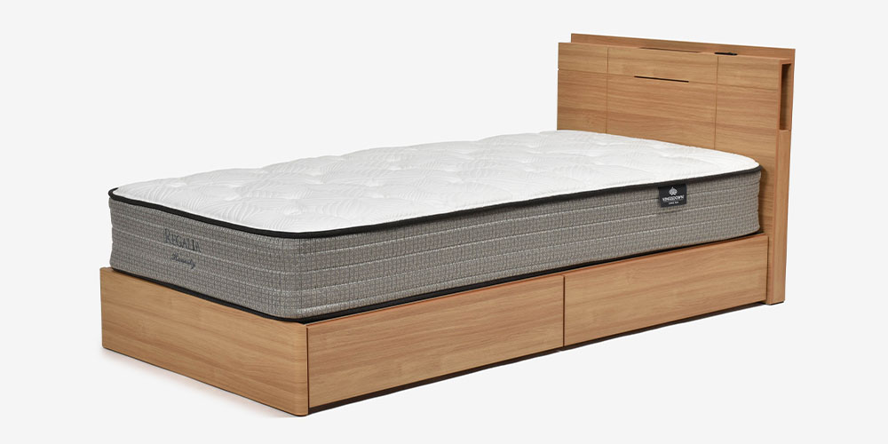 新品未使用　IDC大塚家具　ベッド　ダブルサイズ 大塚家具 ベッドフレーム ワイドダブルロングサイズ リーブルDR 引出し