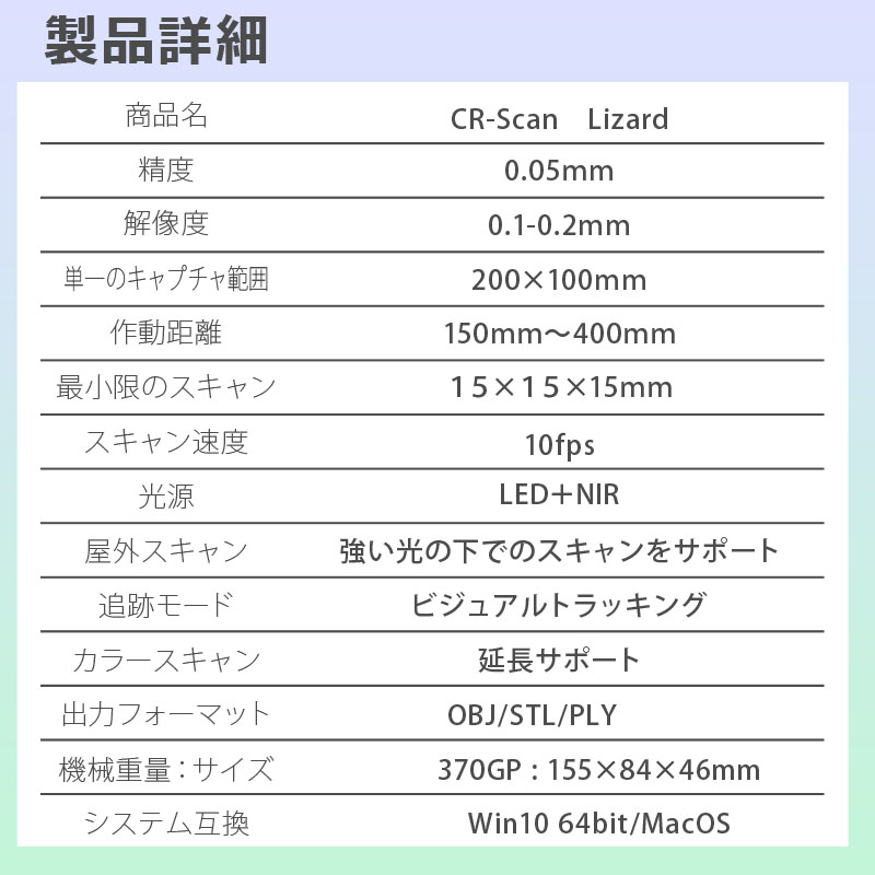 3Dスキャナー 正規品 Creality社 CR-Scan Lizard カラーキット 3dスキャナ マーカー不要・片手操作 超高精度 : cr- scan-lizard-colorkit : 一宮自転車ヤフーショップ - 通販 - Yahoo!ショッピング