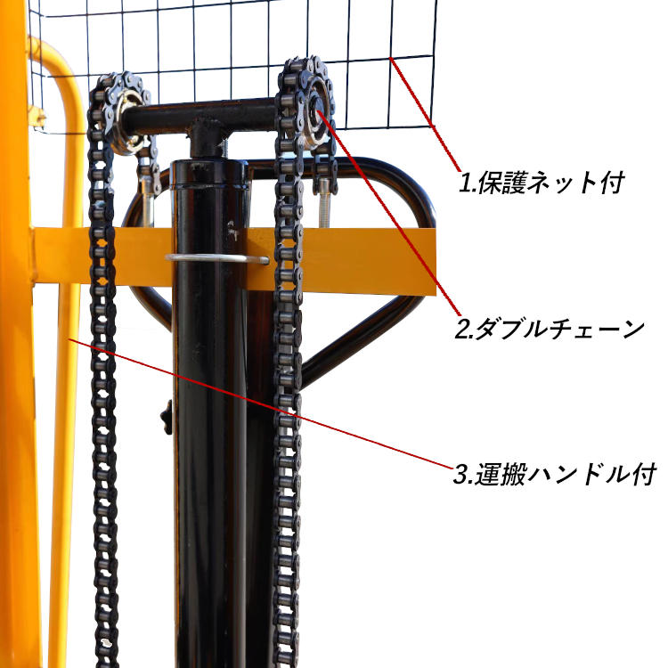 ハンドフォークリフト パワーリフター 低床 油圧式 最大積載1000kg