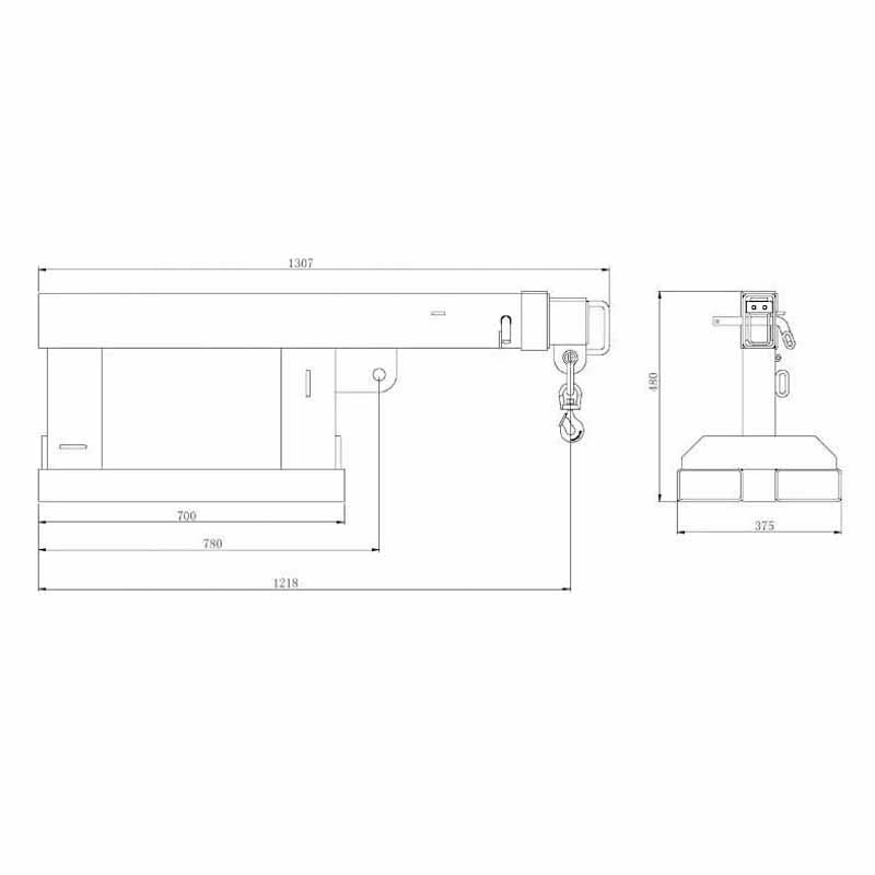 フォークリフトアタッチメントfjs45,吊りフック