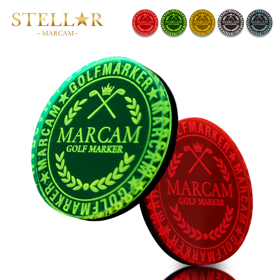 ゴルフ マーカー 名入れ マグネット ボールマーカー おしゃれ プレゼント コンペ 景品 アクリルデザインマーカー (1個販売)(MARCAM STELLAR) | MARCAM