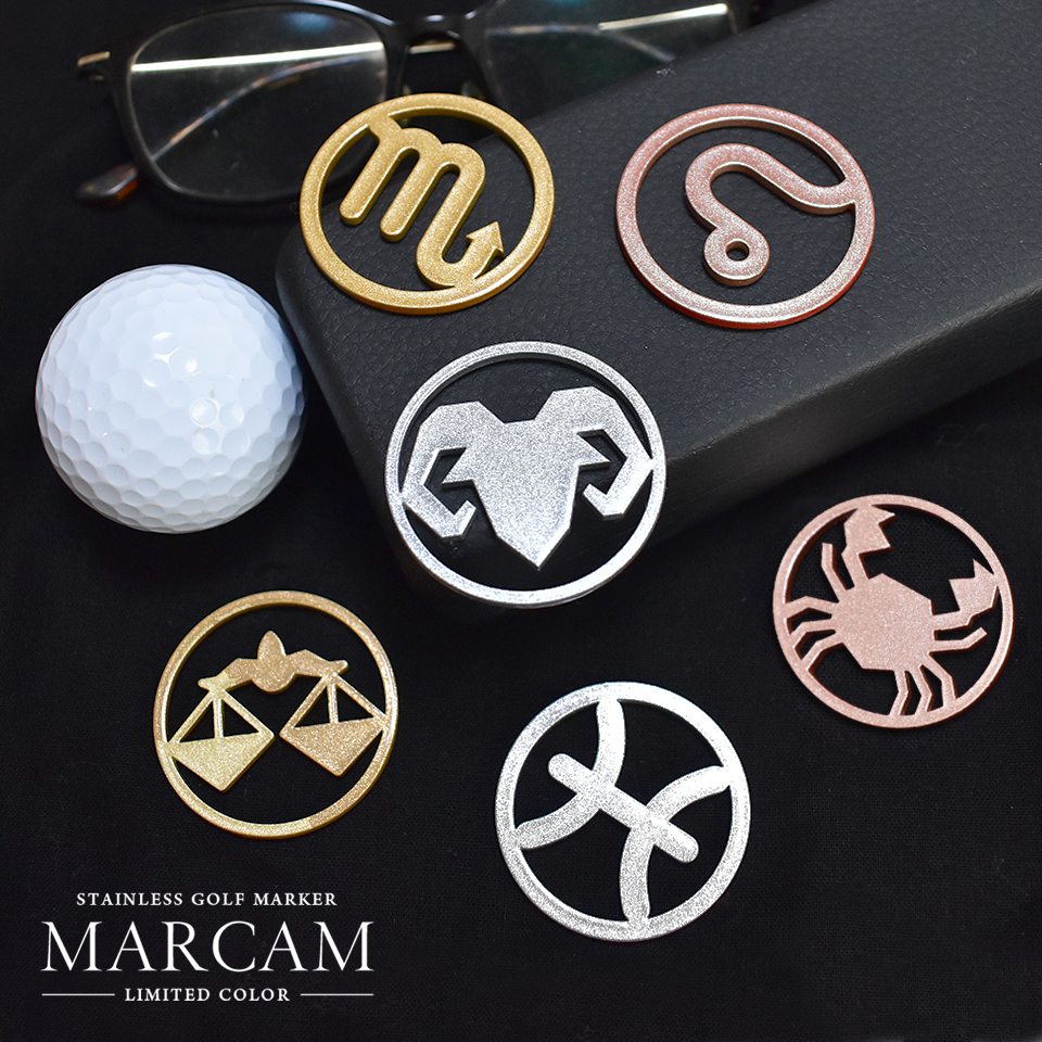 ゴルフ マーカー 名入れ マグネット ボールマーカー おしゃれ コイン メタリック プレゼント 景品 MARCAM CARTELLO(golfmarker16) | MARCAM | 10