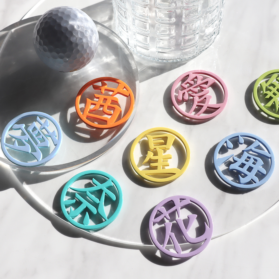 ゴルフ マーカー 名入れ マグネット ボールマーカー おしゃれ  明るく元気が出る パステルカラー 漢字 KANJI MARCAM Pastel(golfmarker19) | MARCAM | 08