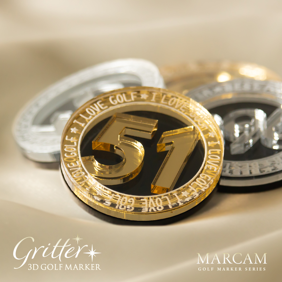 ゴルフ マーカー 名入れ マグネット ボールマーカー おしゃれ ゴールド シルバー プレゼント コンペ 景品 グリッター MARCAM Gritter(golfmarker22) | MARCAM | 07