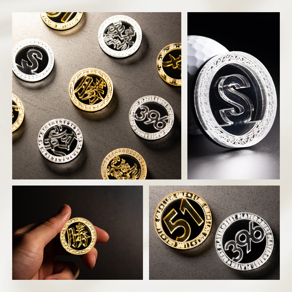 ゴルフ マーカー 名入れ マグネット ボールマーカー おしゃれ ゴールド シルバー プレゼント コンペ 景品 グリッター MARCAM Gritter(golfmarker22) | MARCAM | 10