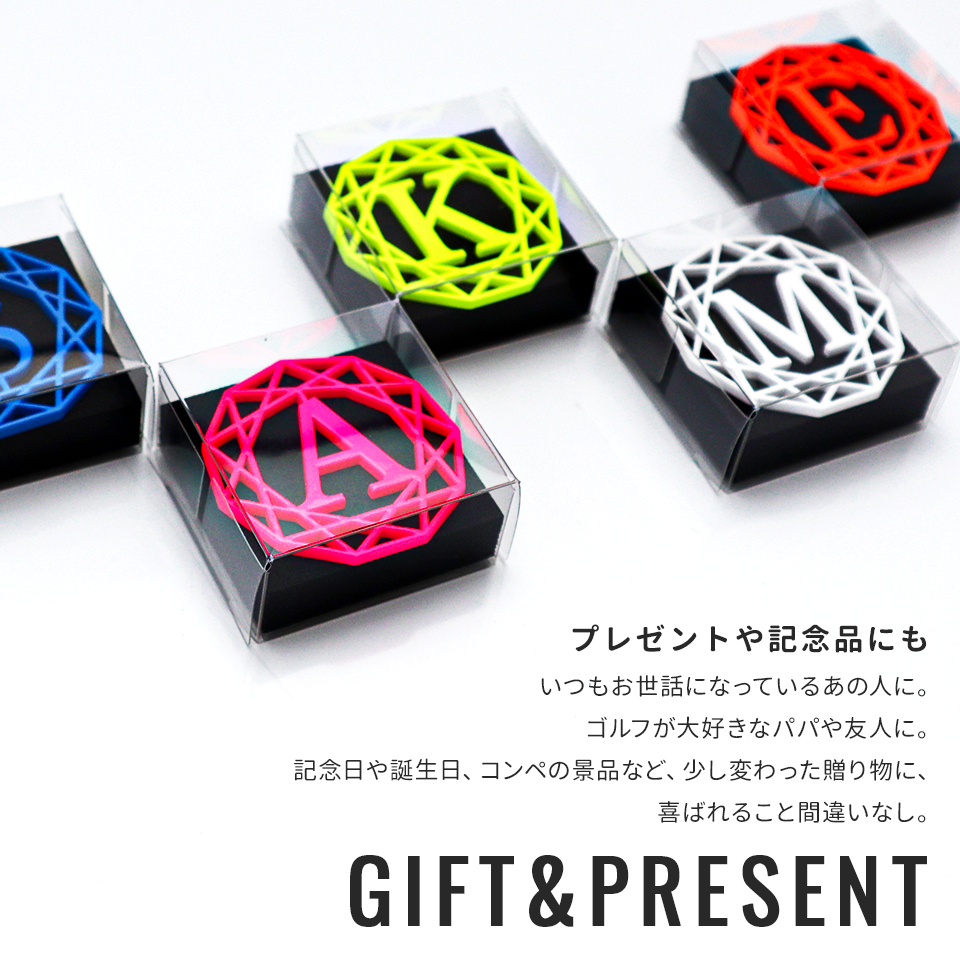 ゴルフ マーカー 名入れ マグネット 蛍光 ボールマーカー 大きい おしゃれ 目立つ ステンレス イニシャル MARCAM DIAMONDS(golfmarker27) | MARCAM | 05