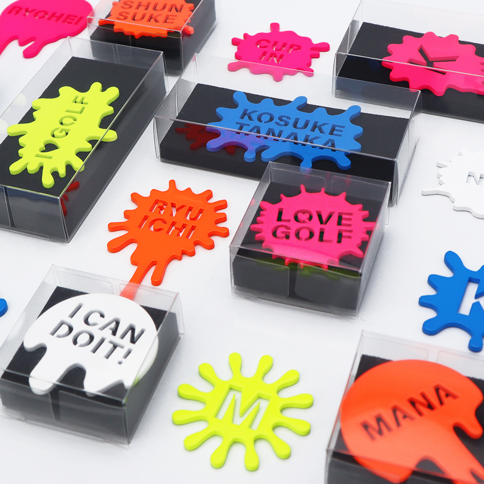 ゴルフ マーカー 名入れ マグネット ボールマーカー ステンレス とにかく映える 蛍光 MARCAM Splash レターシリーズ(golfmarker31) | MARCAM | 15
