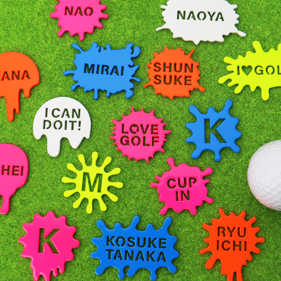 ゴルフ マーカー 名入れ マグネット ボールマーカー ステンレス とにかく映える 蛍光 MARCAM Splash レターシリーズ(golfmarker31) | MARCAM | 06