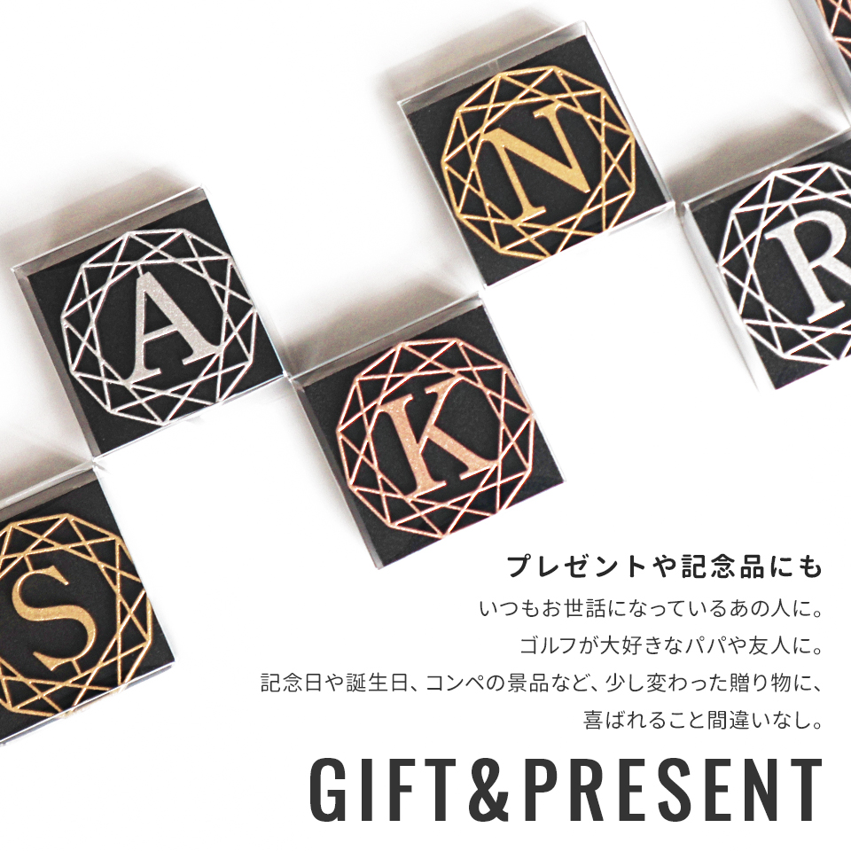 ゴルフ マーカー 名入れ マグネット メタリック ボールマーカー おしゃれ 目立つ ステンレス イニシャル MARCAM DIAMONDS(golfmarker33) 関連画像5