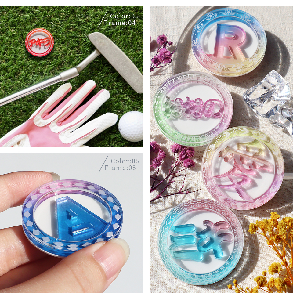 ゴルフ マーカー 名入れ マグネット ボールマーカー  大きい おしゃれ かっこいい かわいい アクリル プレゼント コンペ MARCAM aurora(golfmarker40) | MARCAM | 19