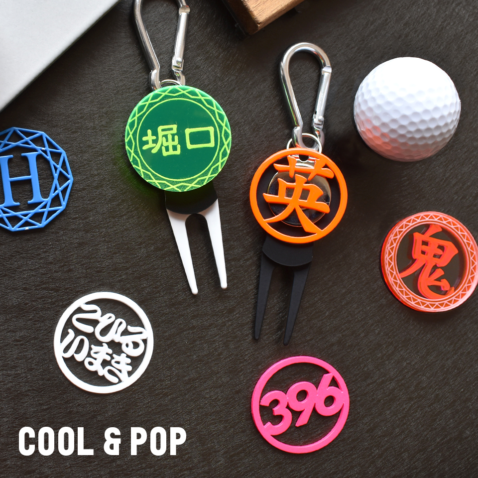 ゴルフ グリーンフォーク 名入れしたゴルフマーカーが付けられるグリーンフォーク ホワイト ブラック マーカム MARCAM(greenfork01) | MARCAM | 06