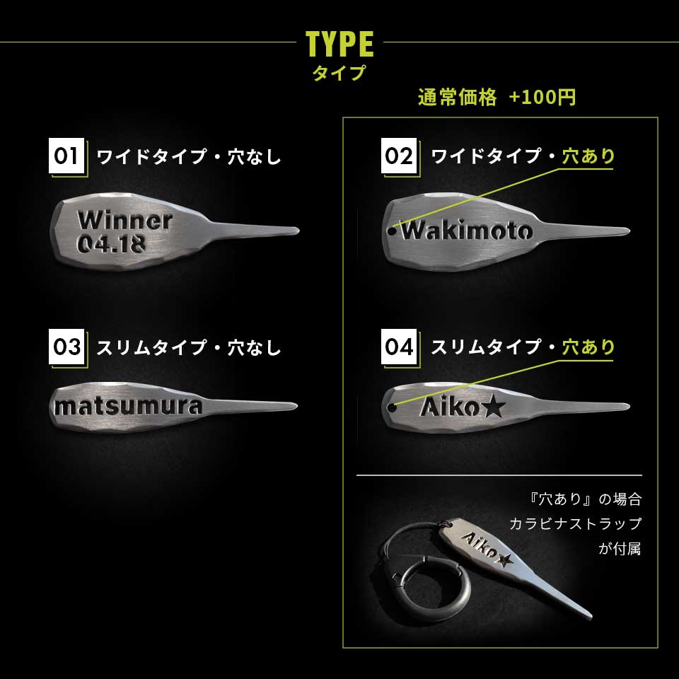 ゴルフ グリーンフォーク 1本 名入れ 高級 カラビナ リール ステンレス コンペ 景品 プレゼント マーカム MARCAM 一角 -IKKAKU-(greenfork06) | MARCAM | 03