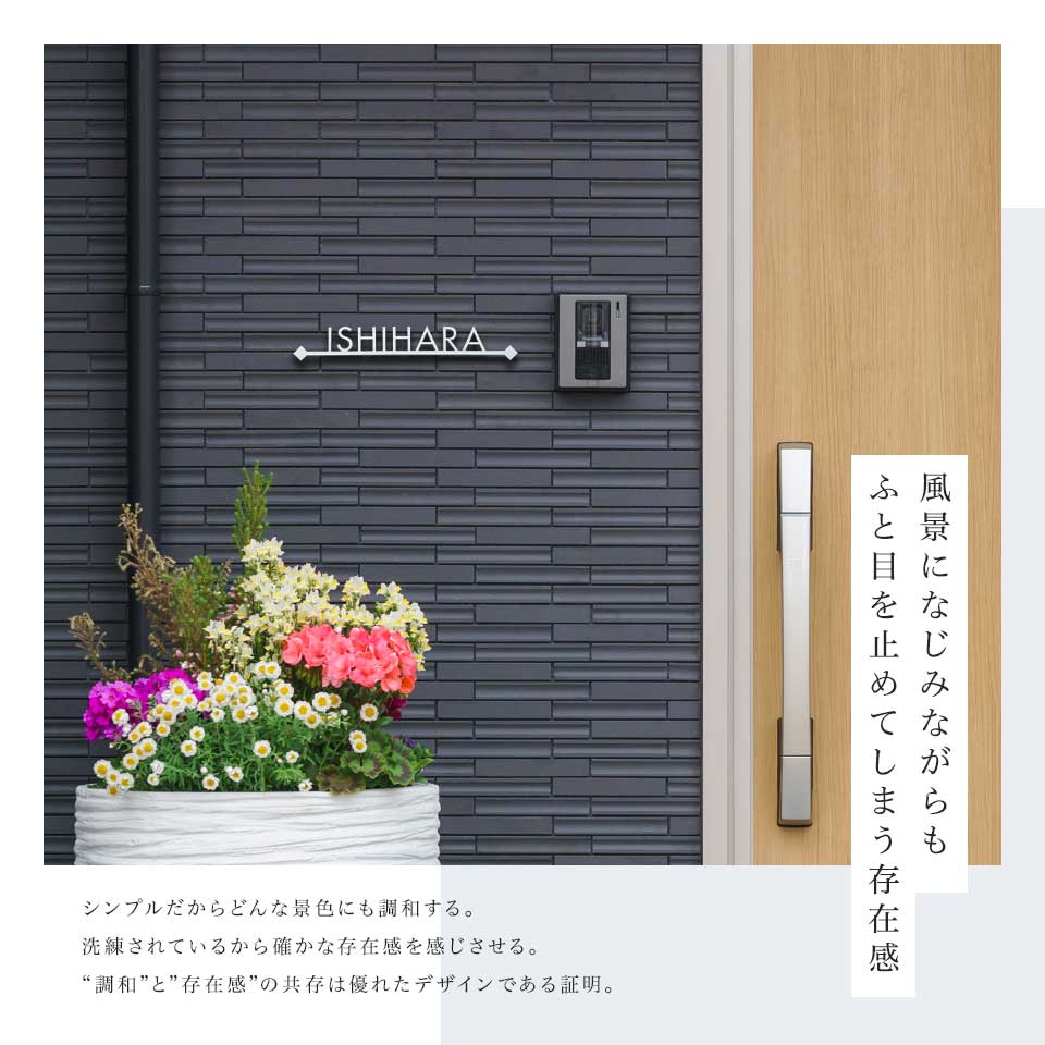 表札 ステンレス おしゃれ 戸建て アイアン アルファベット 猫 犬 ふくろう 切り文字 二世帯 (シンプルライン)(iron-np13) | IDEA MAKER | 18