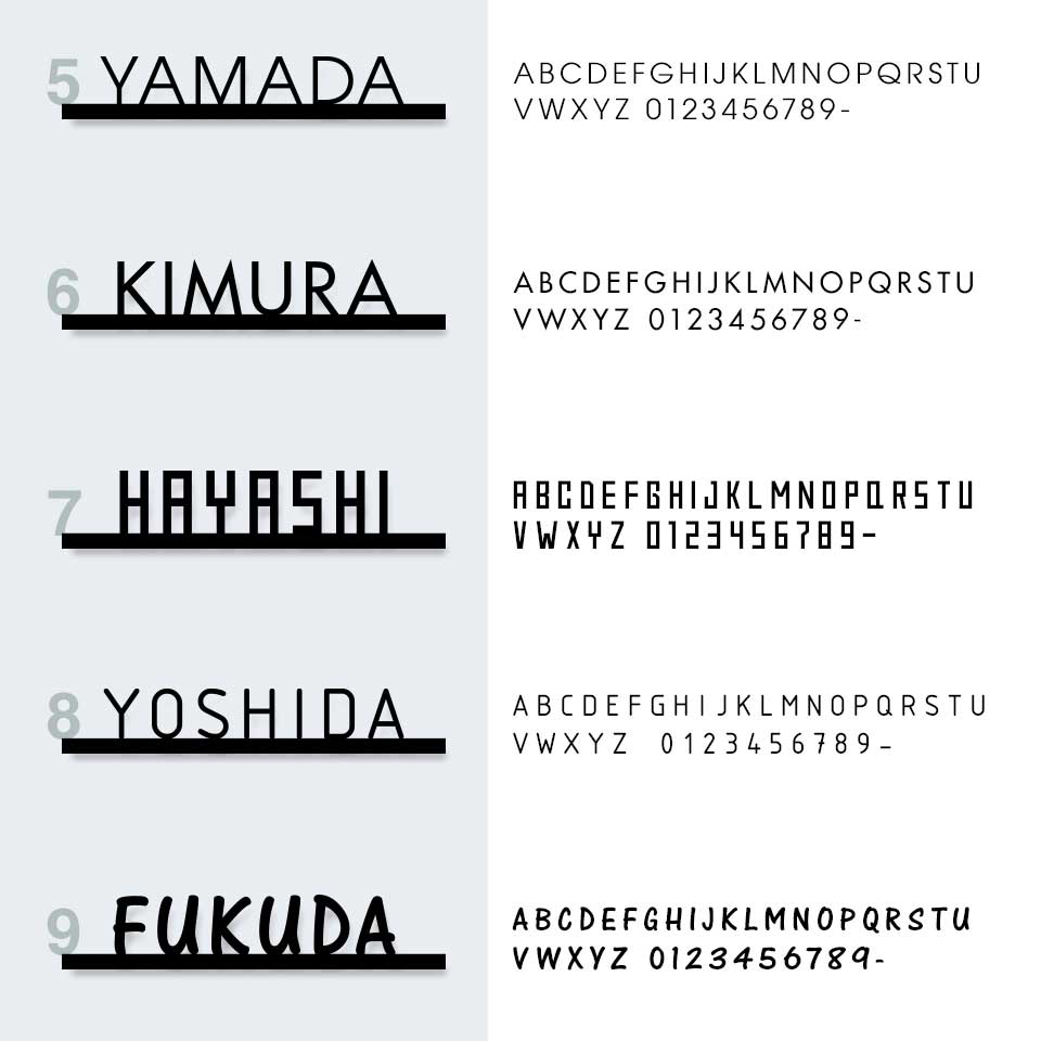 表札 ステンレス おしゃれ 戸建て アイアン アルファベット 猫 犬 ふくろう 切り文字 二世帯 (シンプルライン)(iron-np13) | IDEA MAKER | 10