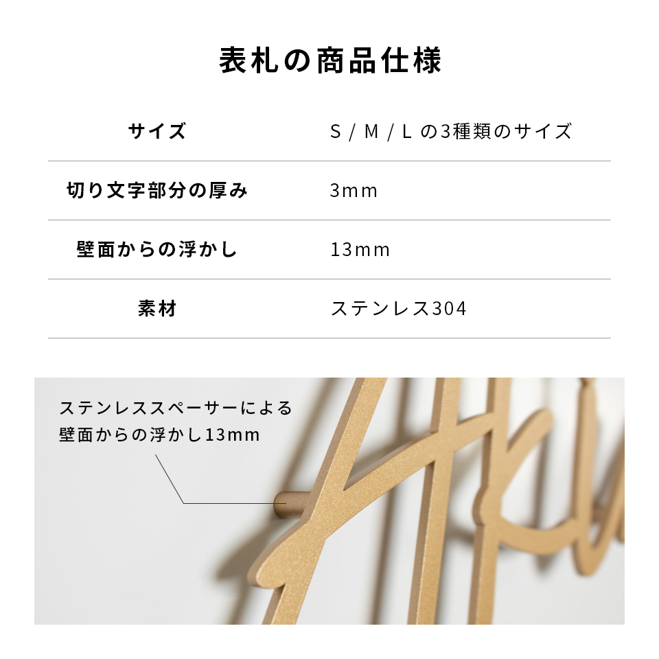 IDEA MAKER 表札 おしゃれ 戸建て アイアン ステンレス 切り文字 IDEA MAKER 表札 おしゃれ 戸建て アイアン ステンレス 切り文字