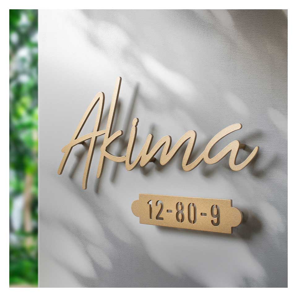 IDEA MAKER 表札 おしゃれ 戸建て ステンレス アイアン 切り文字 番地