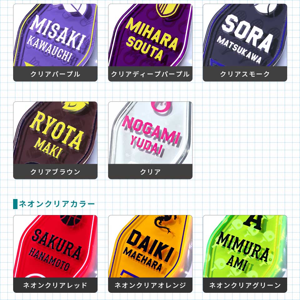 ネームタグ 名入れ 子供 キーホルダー 部活 チーム 推し活 名前 記念品 引退 卒園 プレゼント ネームプレート アクリル SPOTS(nametag13) | IDEA MAKER | 04