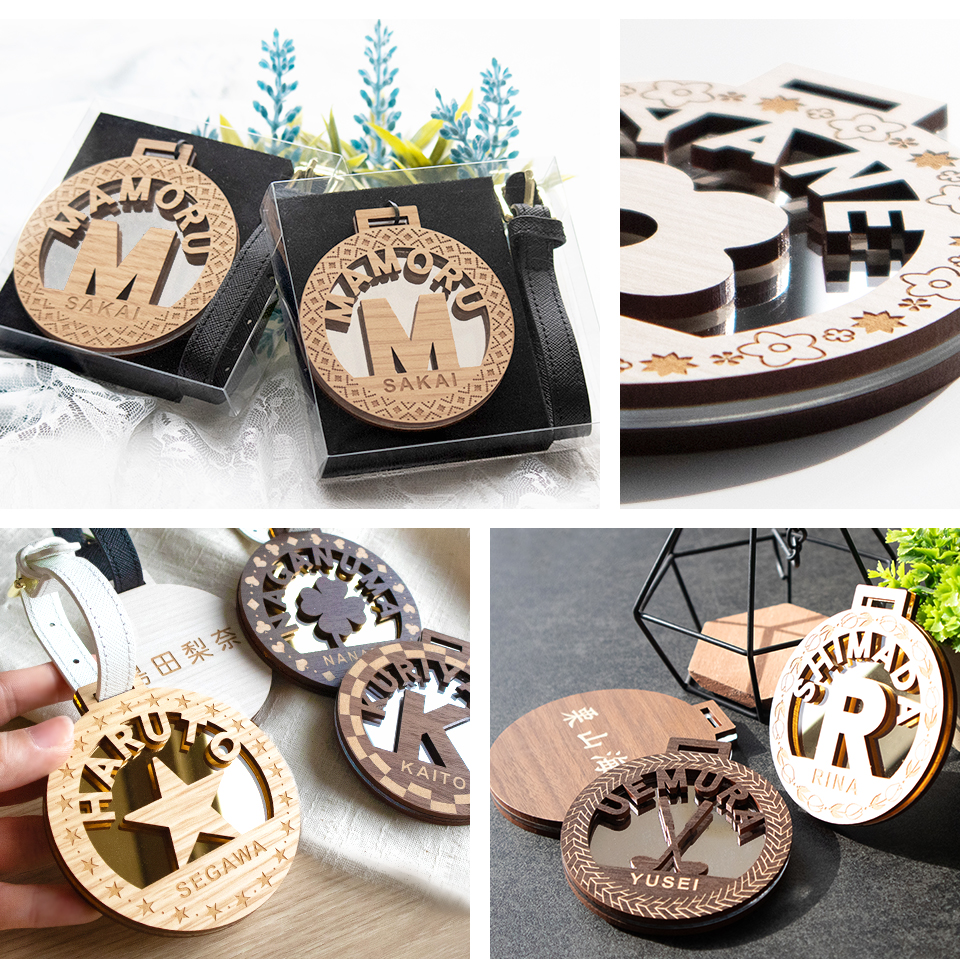 ネームタグ ゴルフ 子供 名入れ ベルト 犬 野球 サッカー 猫 おしゃれ スーツケース 旅行 ネームプレート 名札 木製 MARCAM nukumoku(nametag17) | MARCAM | 27