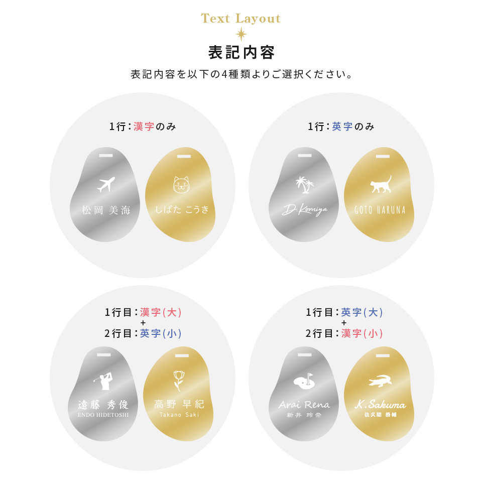 ネームタグ ゴルフ 名入れ ベルト 犬 猫 おしゃれ スーツケース 刻印 飛行機 旅行 ネームプレート 名札 ゴールド アクリル マーカム MARCAM Lacuna(nametag21) | MARCAM | 18