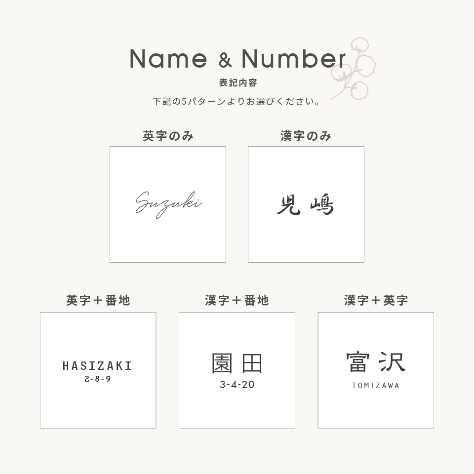 表札 タイル おしゃれ 戸建て 北欧 両面テープ 貼る 貼り付け 正方形 (文字色選べるタイル表札 Botanica) (tile-np17)(#おすすめ表札) | IDEA MAKER | 15