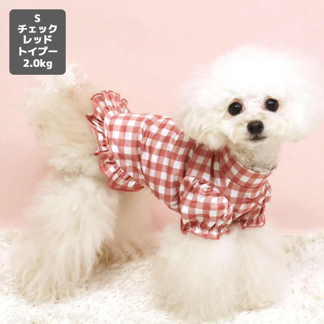 iDog Point 5倍 犬 服 新作 fleur パフスリーブハイネックTシャツ 蓄熱