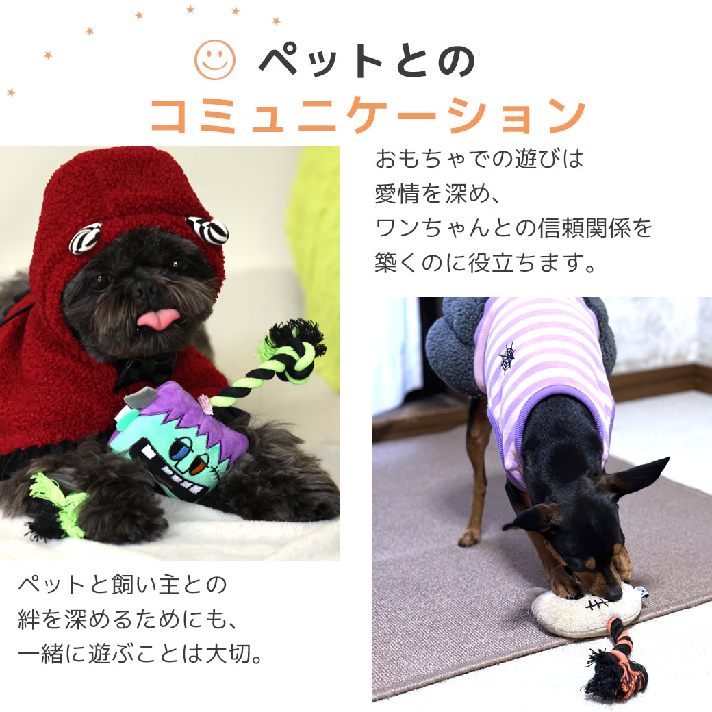 iDog 犬 おもちゃ Monster ロープトイ スマイルモンスター 鳴き笛入り