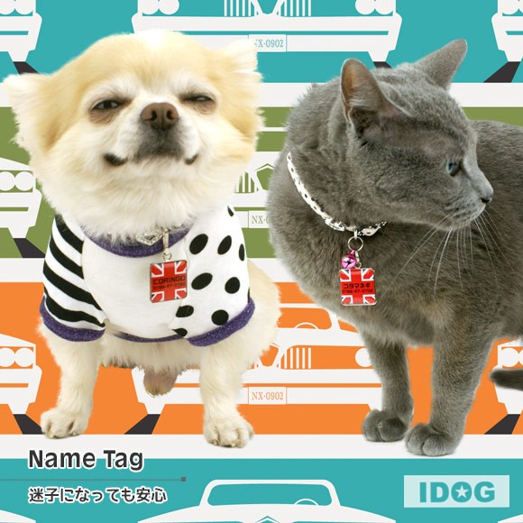 犬 猫 ペット 迷子札 iDog&iCat オリジナルネームタグ 迷子札 角丸 UK ネームプレート 名札 ドッグタグ