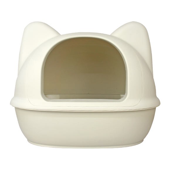 猫用トイレ用品 ネコトイレ フード付き  iCat大きなネコ型トイレット　スコップ付 ラッピング不可｜idog｜03