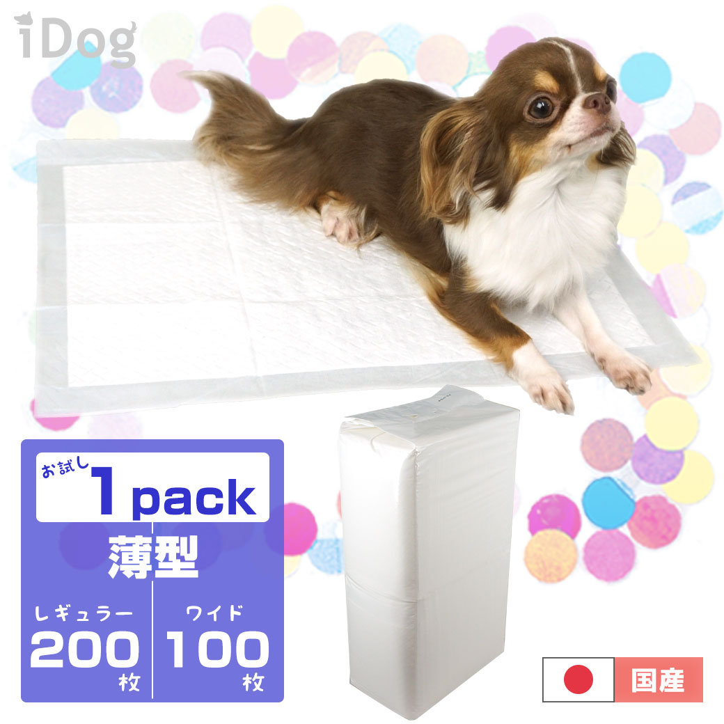 犬 トイレ iDog ペットシーツ 薄型 お試し1パック  レギュラー/200枚入 ワイド/100枚入 トイレ用品 トイレトレー トイレシート ペットシーツ