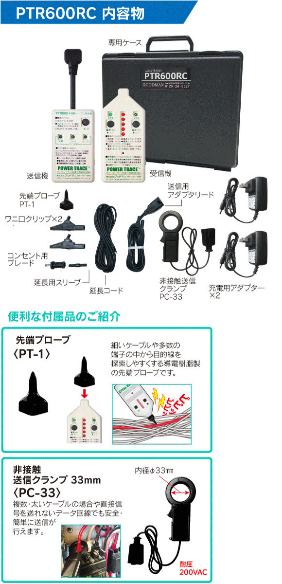 感謝価格】【感謝価格】PTR600RC グッドマン ケーブル探索機 パワー