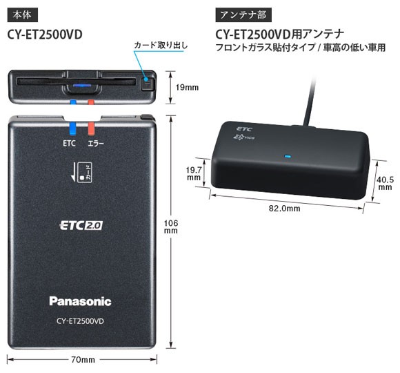 セットアップ込み ETC2.0車載器 CY-ET2500VD Panasonic 高度化 