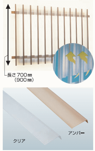 川口技研 マドミラン ポリカ製 面格子用目隠し アンバー CTU-559