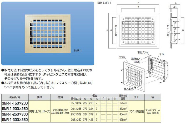 新協和 角型レジスター SMR-1-150×200 神栄ホームクリエイト