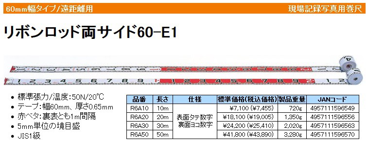 YAMAYO ヤマヨ R6A50 50M リボンロッド両サイド60 E-1 遠距離用/60cm幅