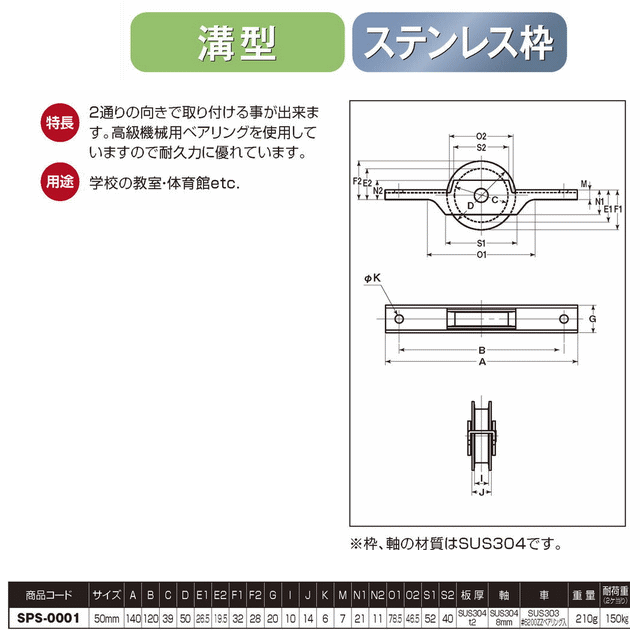 ヨコヅナ　SPS-0001　ＳＷ間仕切用戸車　(4個入)