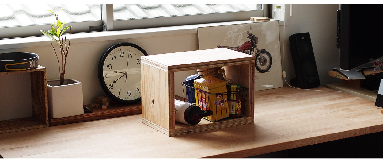 キューブボックス シェルフ 収納 木箱 A4 本棚 : イエノLabo. - 通販