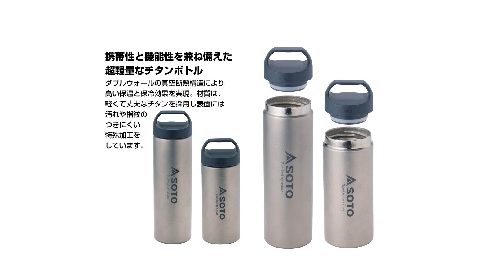 SOTO エアロボトル　水筒　チタン SOTO エアロボトル200 ST-AB20 水筒 新富士バーナー : イエノ