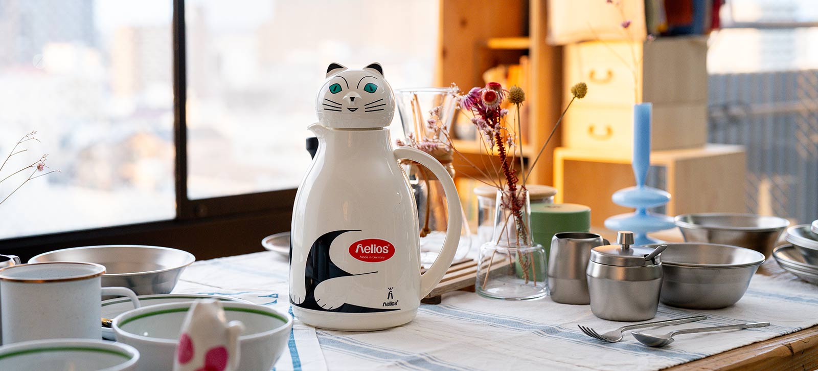 helios サーモ キャット Thermo Cat ヘリオス ガラス魔法瓶 ポット