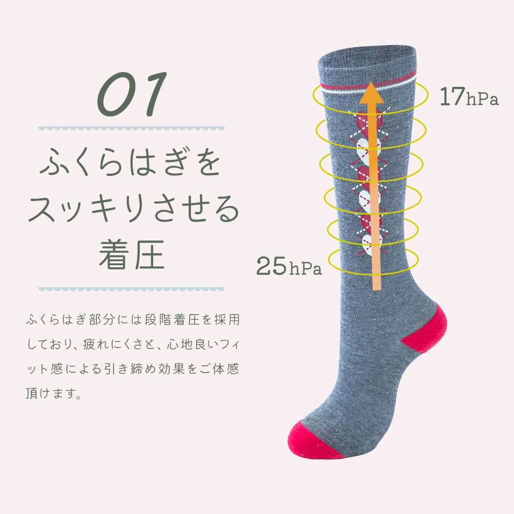 着圧機能付きゴルフハイソックス エクサニスタ