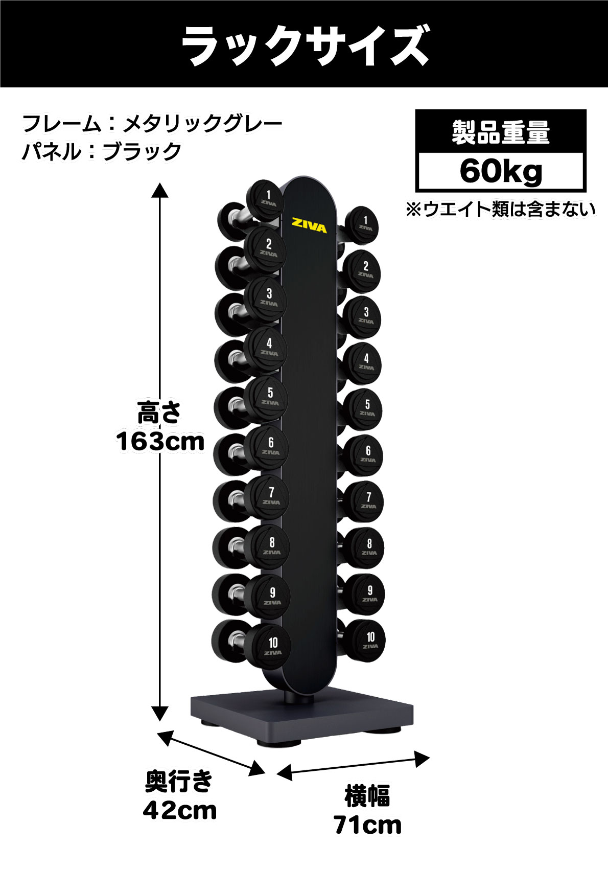 ダンベル ダンベルラック セット 1-10kg 10ペア 20個 ダンベルホルダー