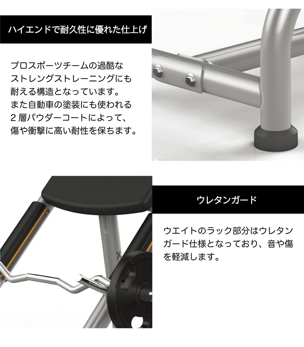 ウレタンガードと角度のついたシート