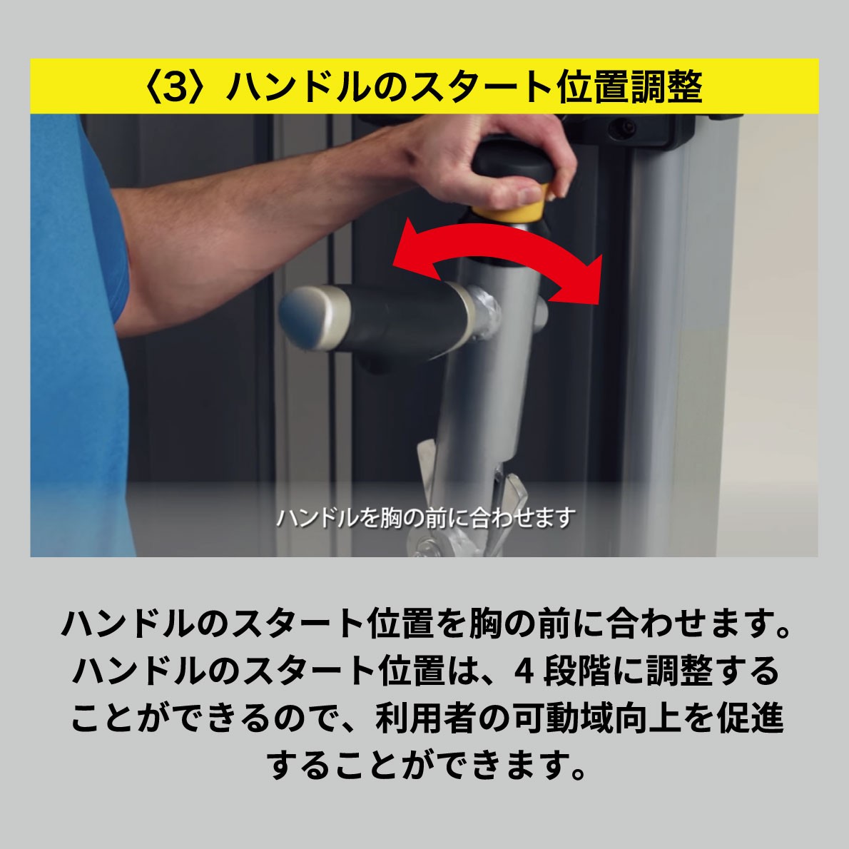 ハンドルのスタート位置調整