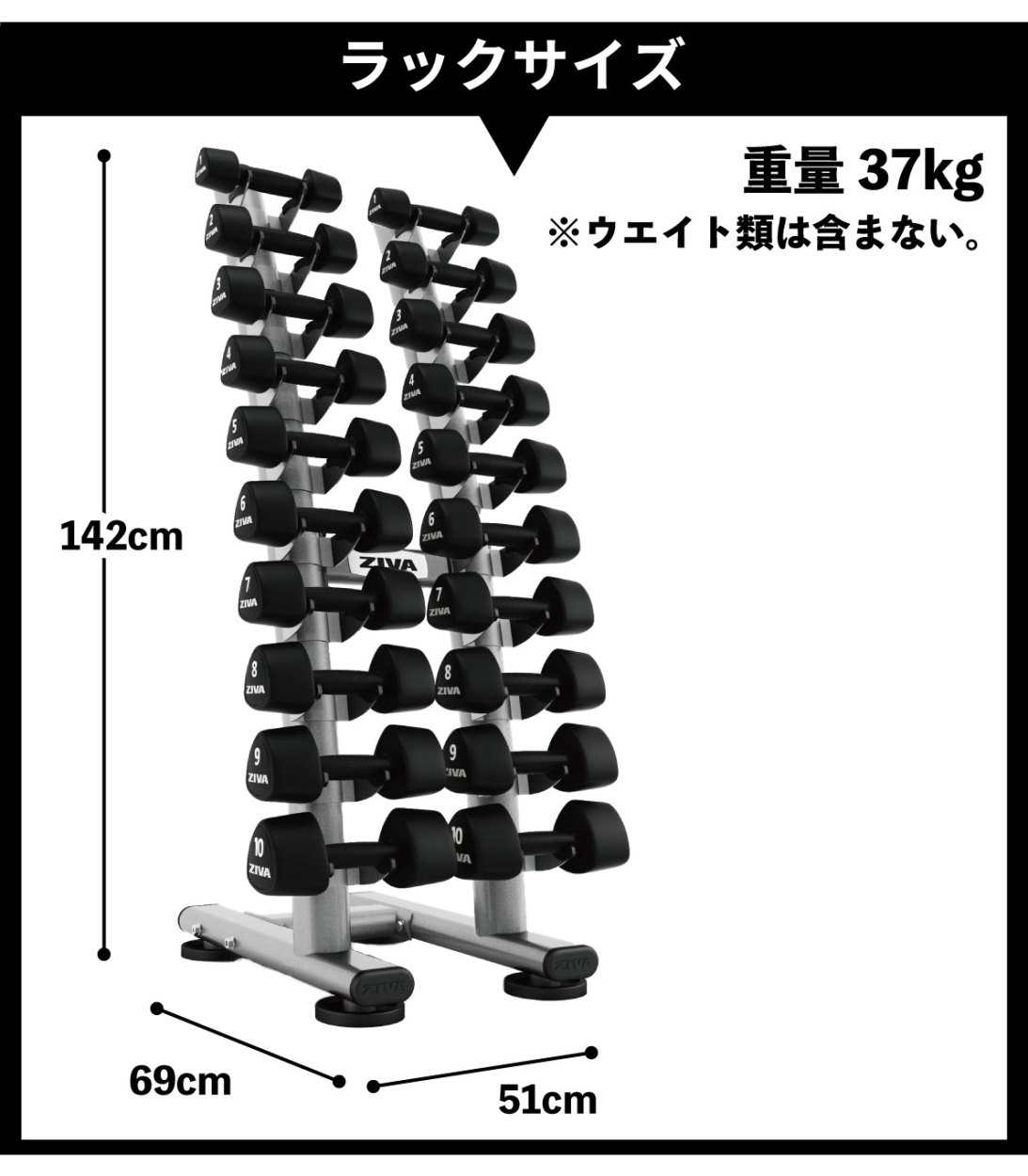 ダンベル ダンベルラック ウレタン材質 1-10kg 10ペア ラックセット ダンベルホルダー ZIVA スタジオダンベル : ziva-vs10-dbpu-set  : アイフィットネスショップ - 通販 - Yahoo!ショッピング