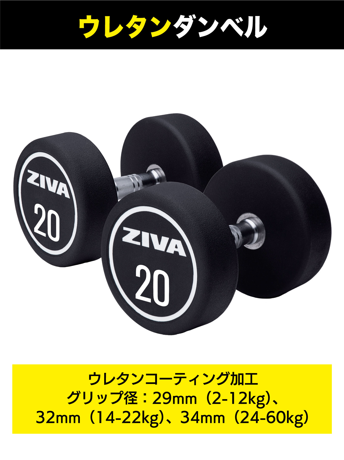 ダンベル DUMBBELL 20個 10ペアセット 2kg-20kg 鉄アレイ ウレタン