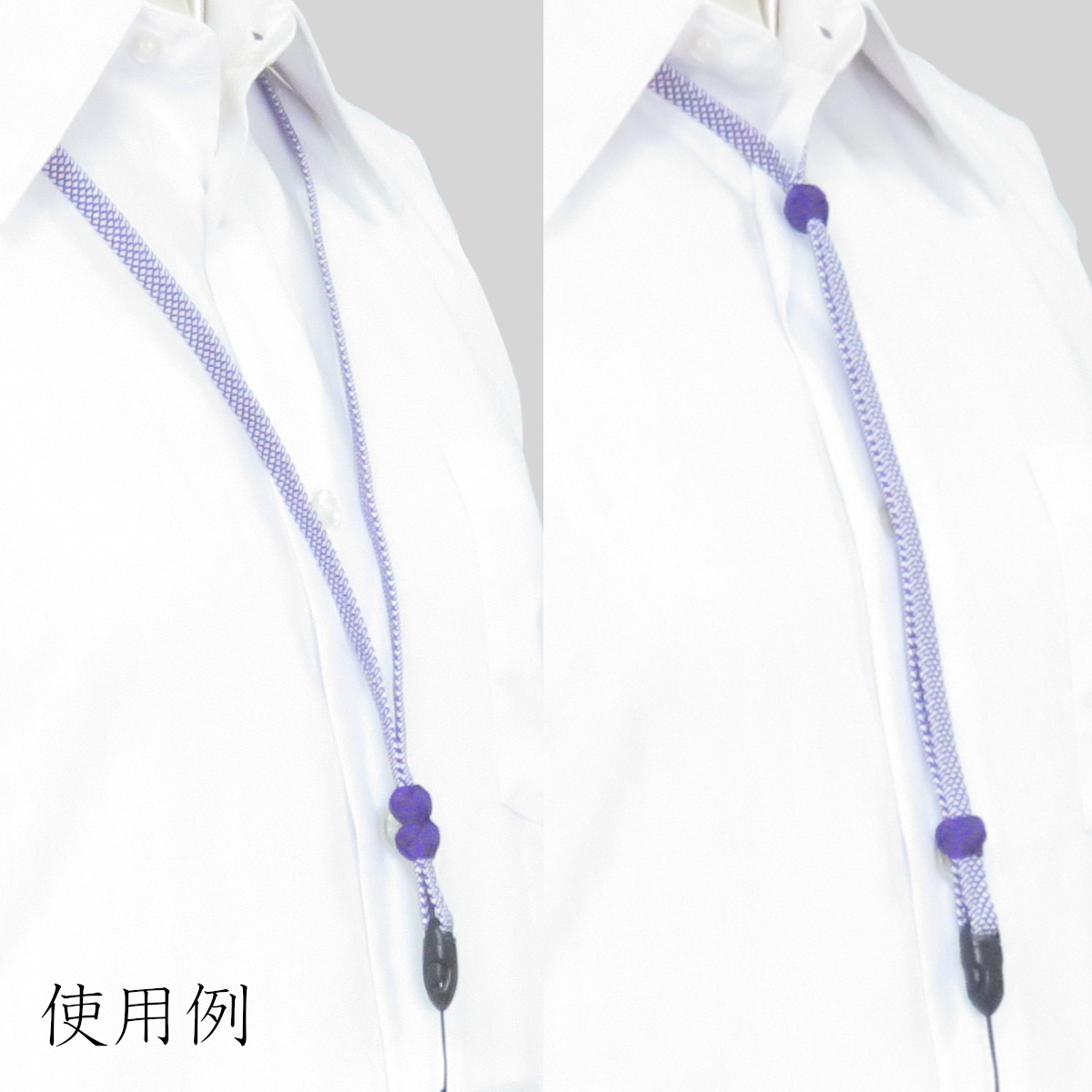 棒帯ストラップ(赤・白、赤小田巻) 絹100% ネックストラップ ネクタイ