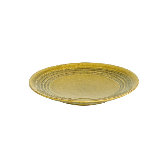 長谷園 公式 「優」小皿 クリーム グリーン 直径15.5cm 取り皿