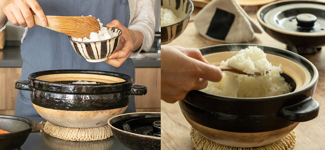 長谷園 公式限定 3点セット商品 かまどさん三合炊き 陶製すのこ トング